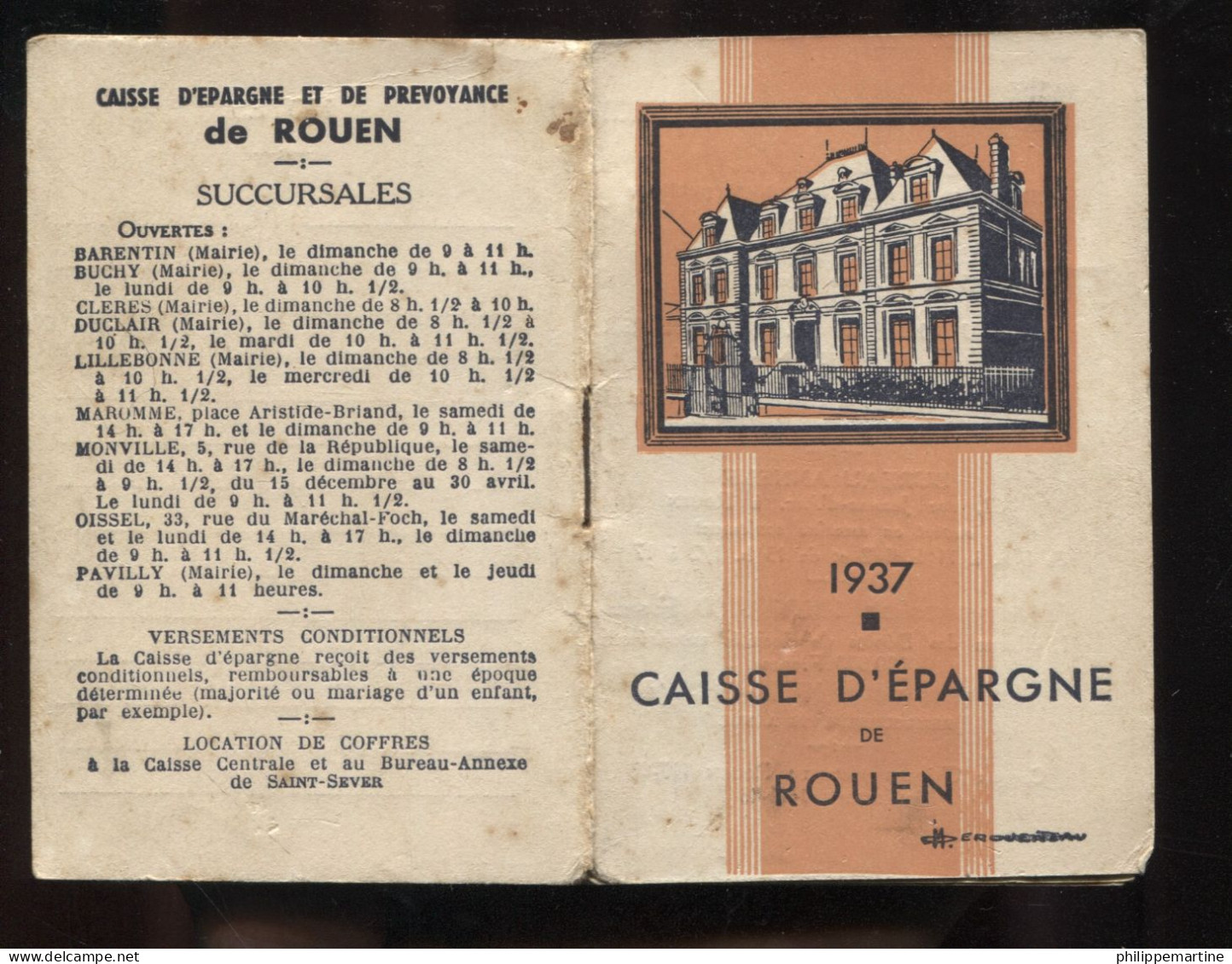 Calendrier Caisse D'Epargne De Rouen 1937 (8 Scans) - Petit Format : 1921-40