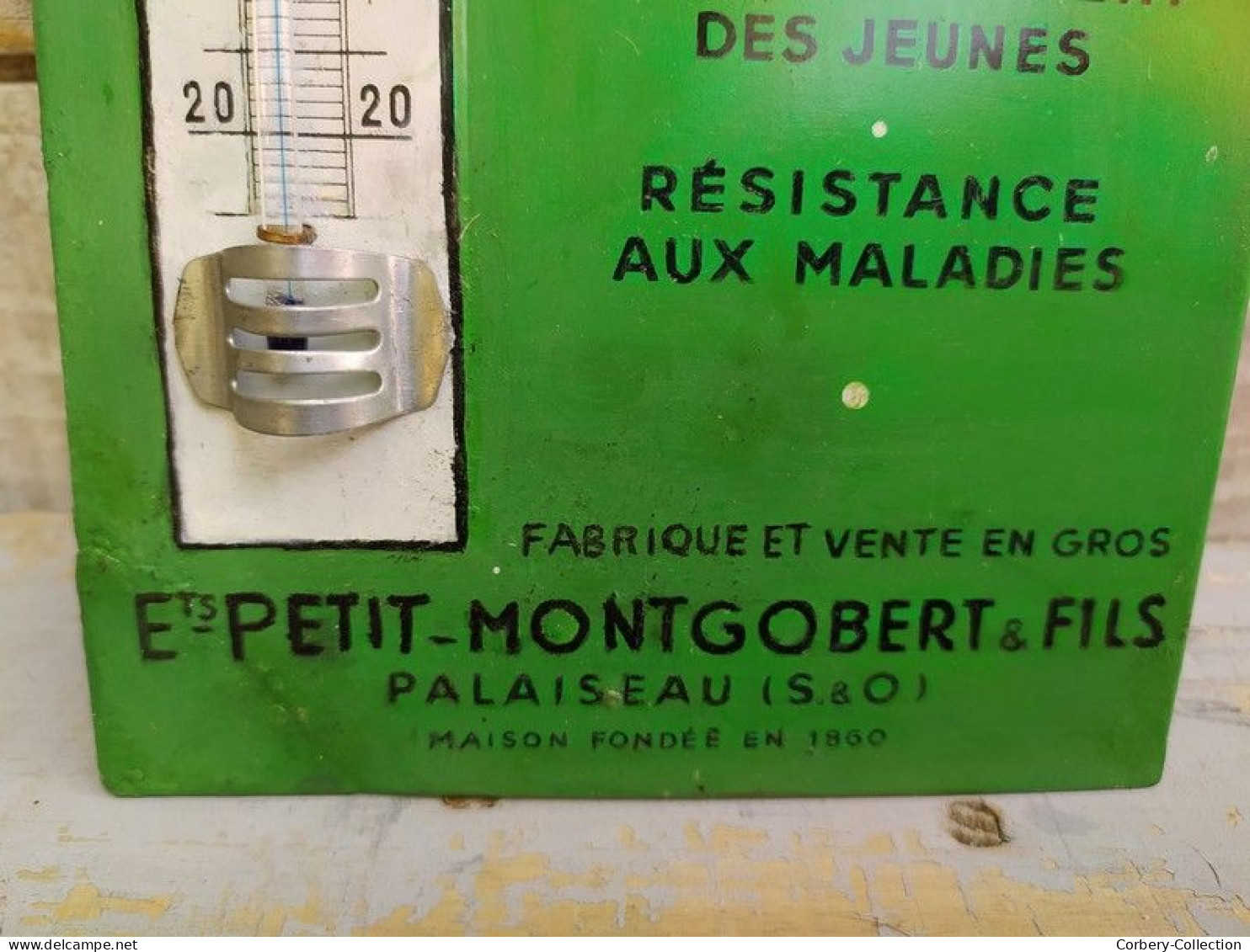 Ancien Thermomètre Publicitaire Veto Glandox Ets Petit-Montgobert & Fils - Otros & Sin Clasificación