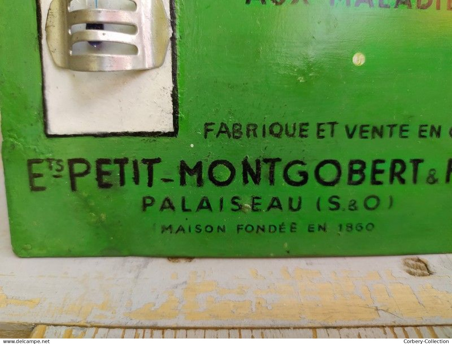 Ancien Thermomètre Publicitaire Veto Glandox Ets Petit-Montgobert & Fils - Autres & Non Classés