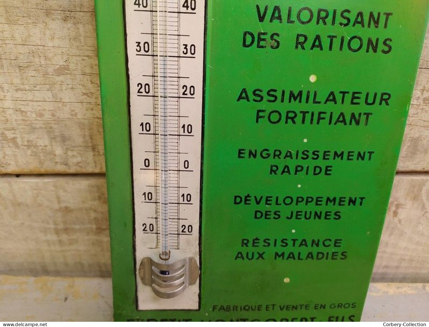 Ancien Thermomètre Publicitaire Veto Glandox Ets Petit-Montgobert & Fils