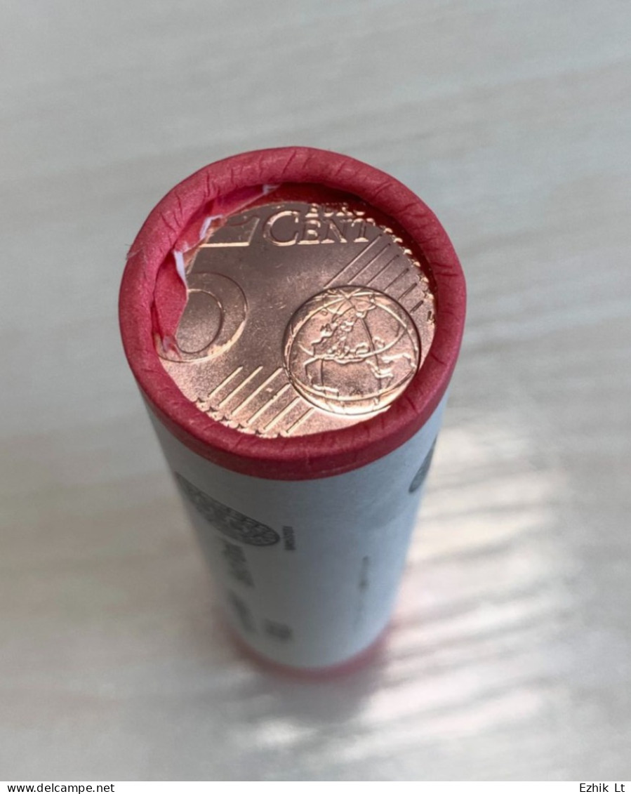 ESTONIA 2022 5 Cent UNC Mint Coin Roll. 50 Coins X 5 Cent. KM# 63 - Rouleaux