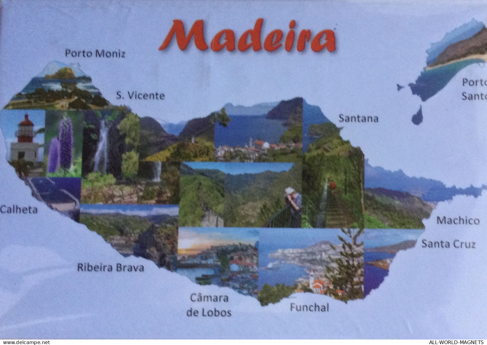 Archipelago Madeira Islands Waterfall Lighthouse Portugal Souvenir Fridge Magnet - Tourismus
