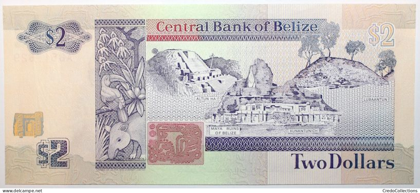 Belize - 2 Dollars - 1991 - PICK 52b - NEUF - Belize