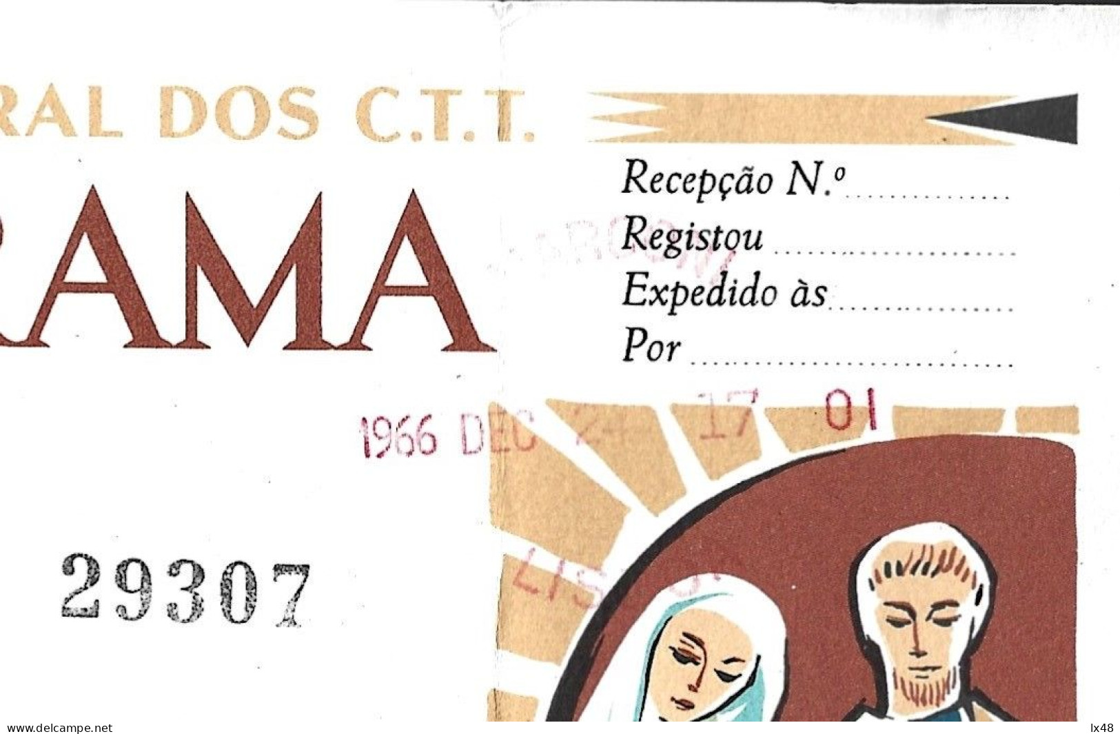 Telegrama Natal De Porte Pago. Expedido Luanda, Angola/Lisboa, Obliteração Da Rádio Marconi 1966. Postage Paid Christmas - Brieven En Documenten