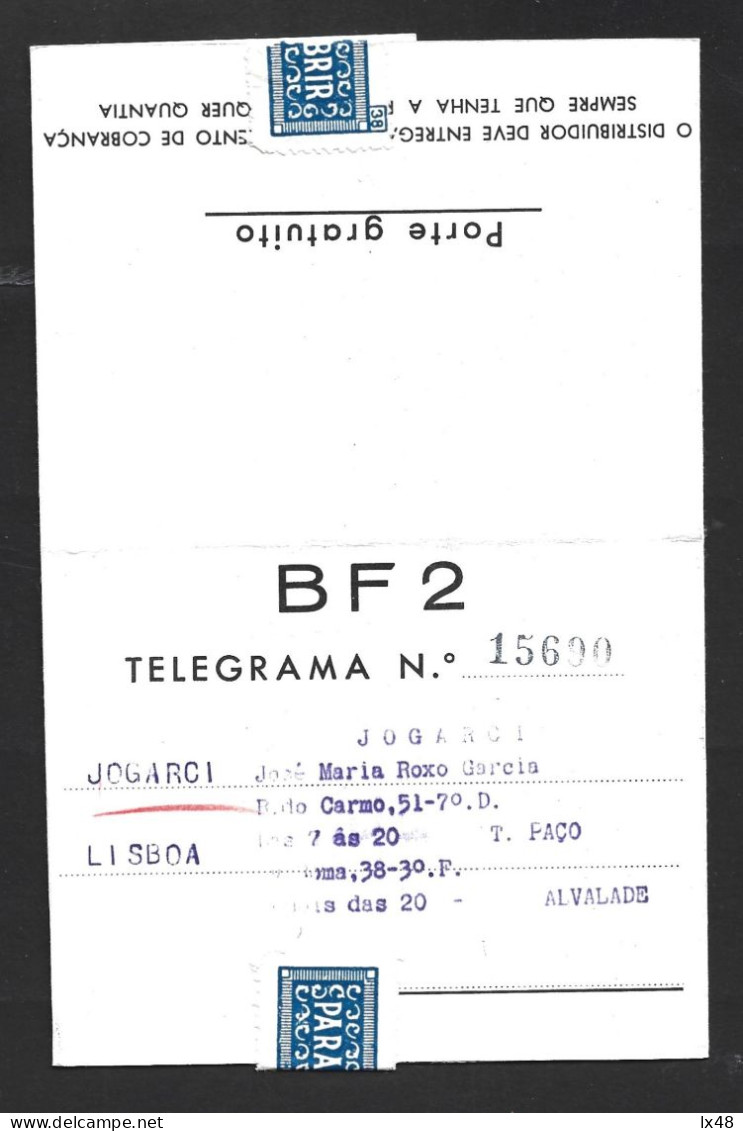 Telegrama Natal De Porte Pago. Expedido Luanda, Angola/Lisboa, Obliteração Da Rádio Marconi 1966. Postage Paid Christmas - Brieven En Documenten