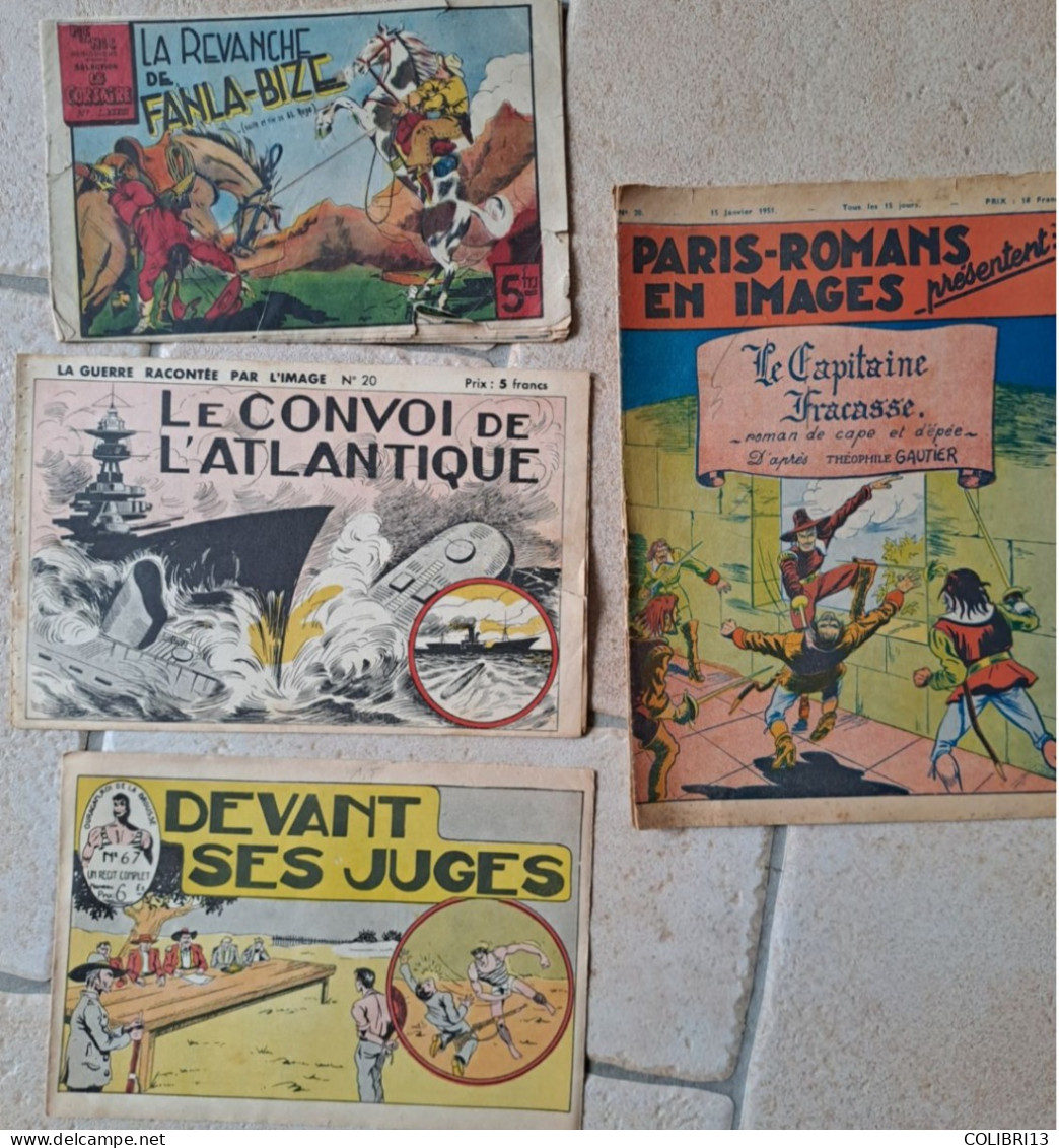 RECITS COMPLETS Lot De 4 Guerre Racontée Par L Image N°20 AVENTURE EN IMAGE N°34 1946, OURAGAN 1948 LE CORSAIRE - Lots De Plusieurs BD