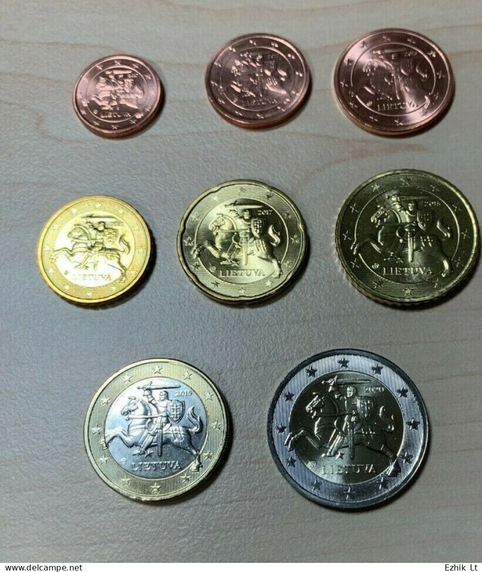 LITHUANIA UNC EURO 8 Coin Set. 1 Cent To 2 EUR. New From Mint Rolls. KM 205-212 - Estland