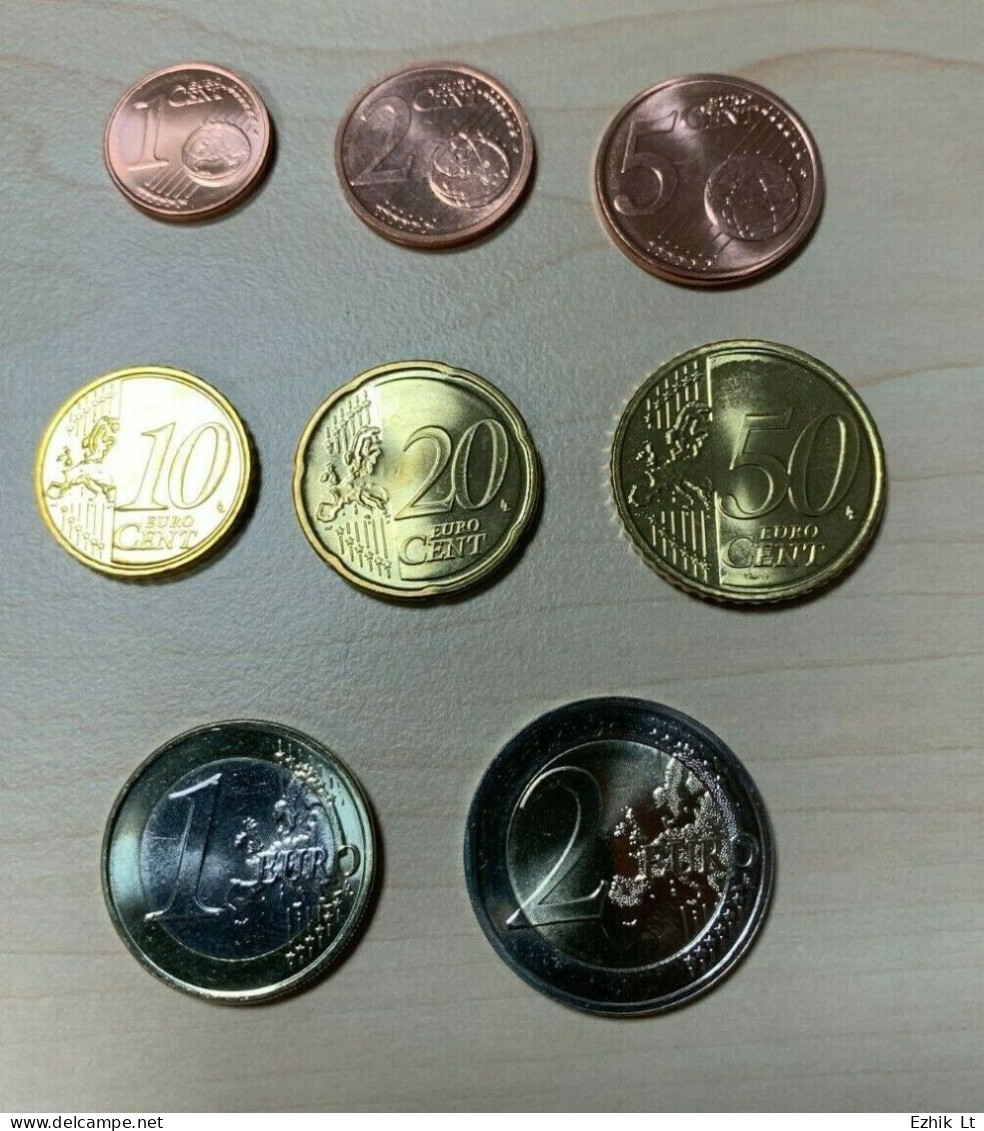 LITHUANIA UNC EURO 8 Coin Set. 1 Cent To 2 EUR. New From Mint Rolls. KM 205-212 - Estonia