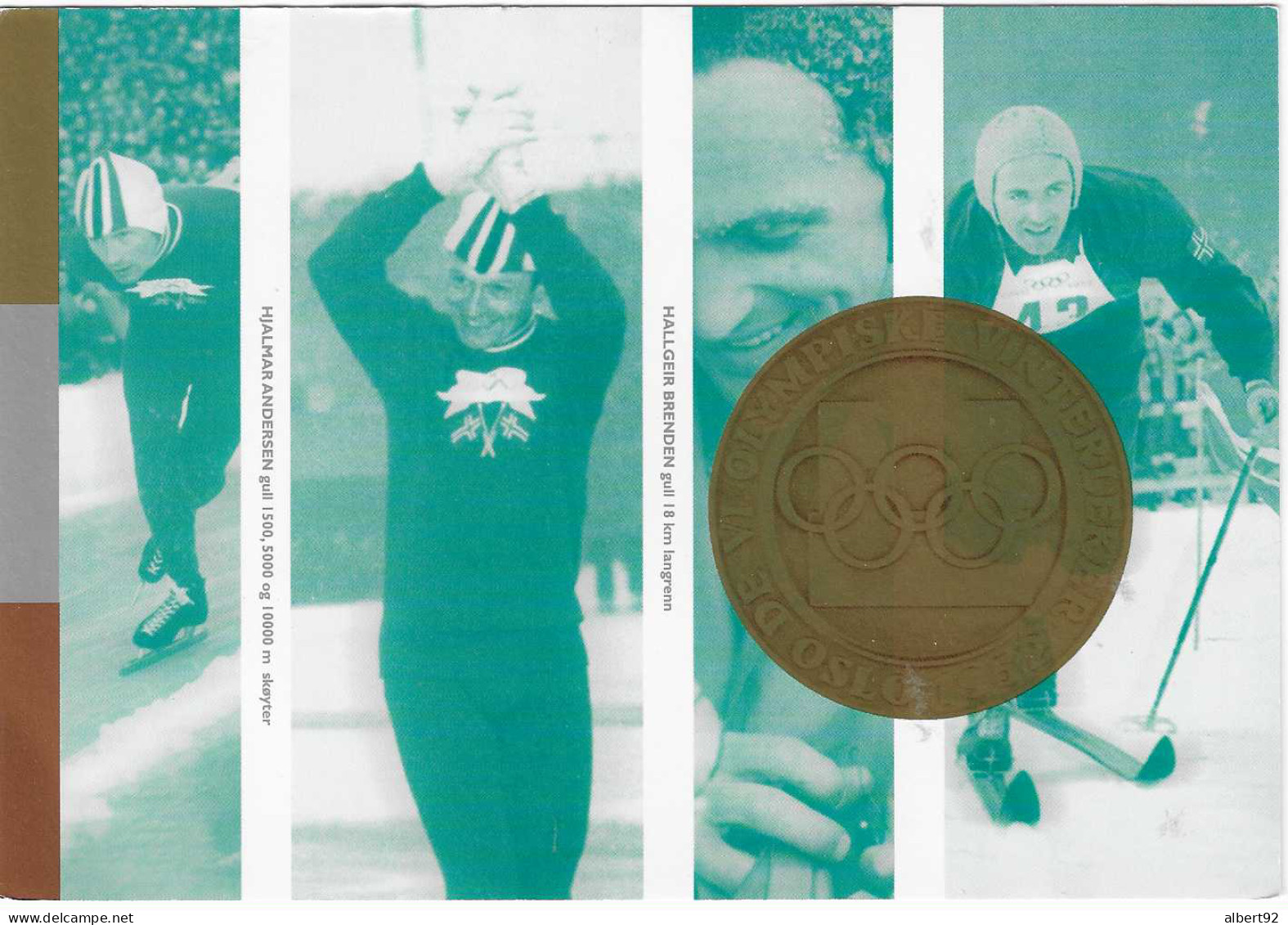 2002 50e Anniv. Des Jeux Olympiques D'Oslo 1952: Hommage Aux Médaillés Or: H.Andersen (patinage)et H.Brenden (ski Fond) - Invierno 1952: Oslo
