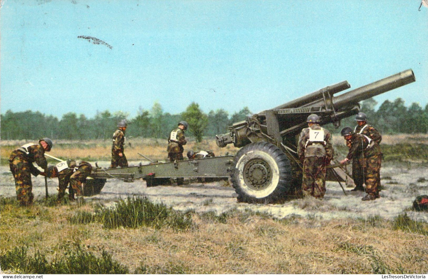 Militaria - Mise En Batterie D'un Obusier De 155 Mm - Carte Postale Ancienne - Otras Guerras