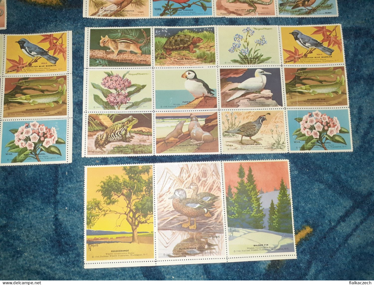 National Wildlife Conservation Stamps, Uncomplete 1946 Serie - US, United States, Washington DC, Nature, Animal, Flower - Nuevos