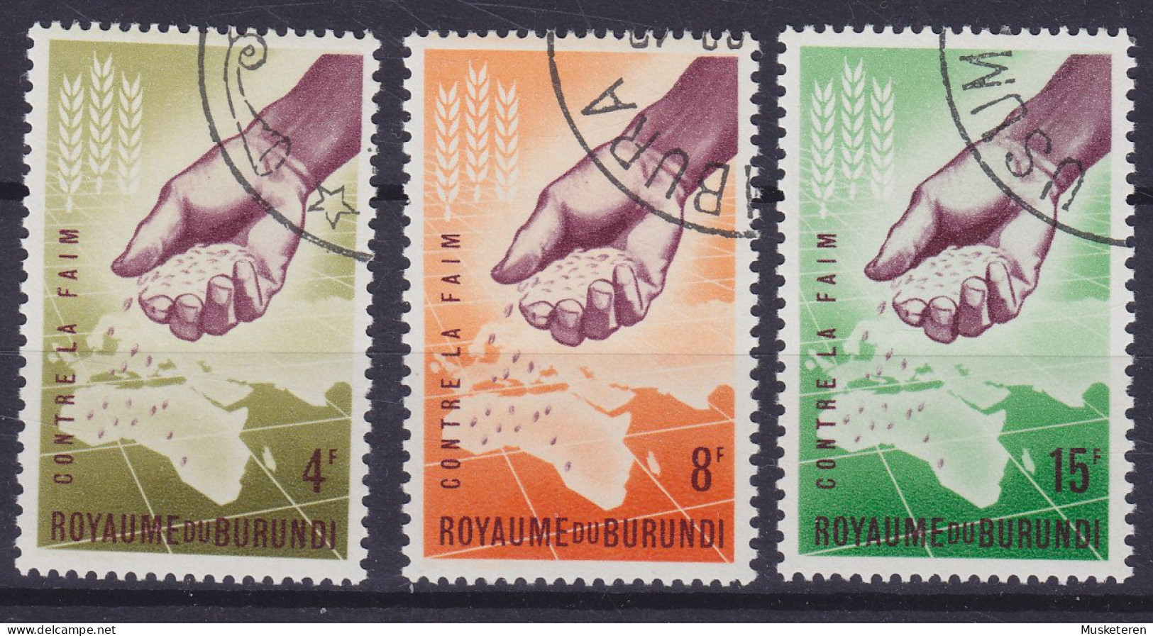 Burundi 1963 Mi. 48-50 A, Kampf Gegen Den Hunger Fredom For Hunger Complete Set (o) - Used Stamps