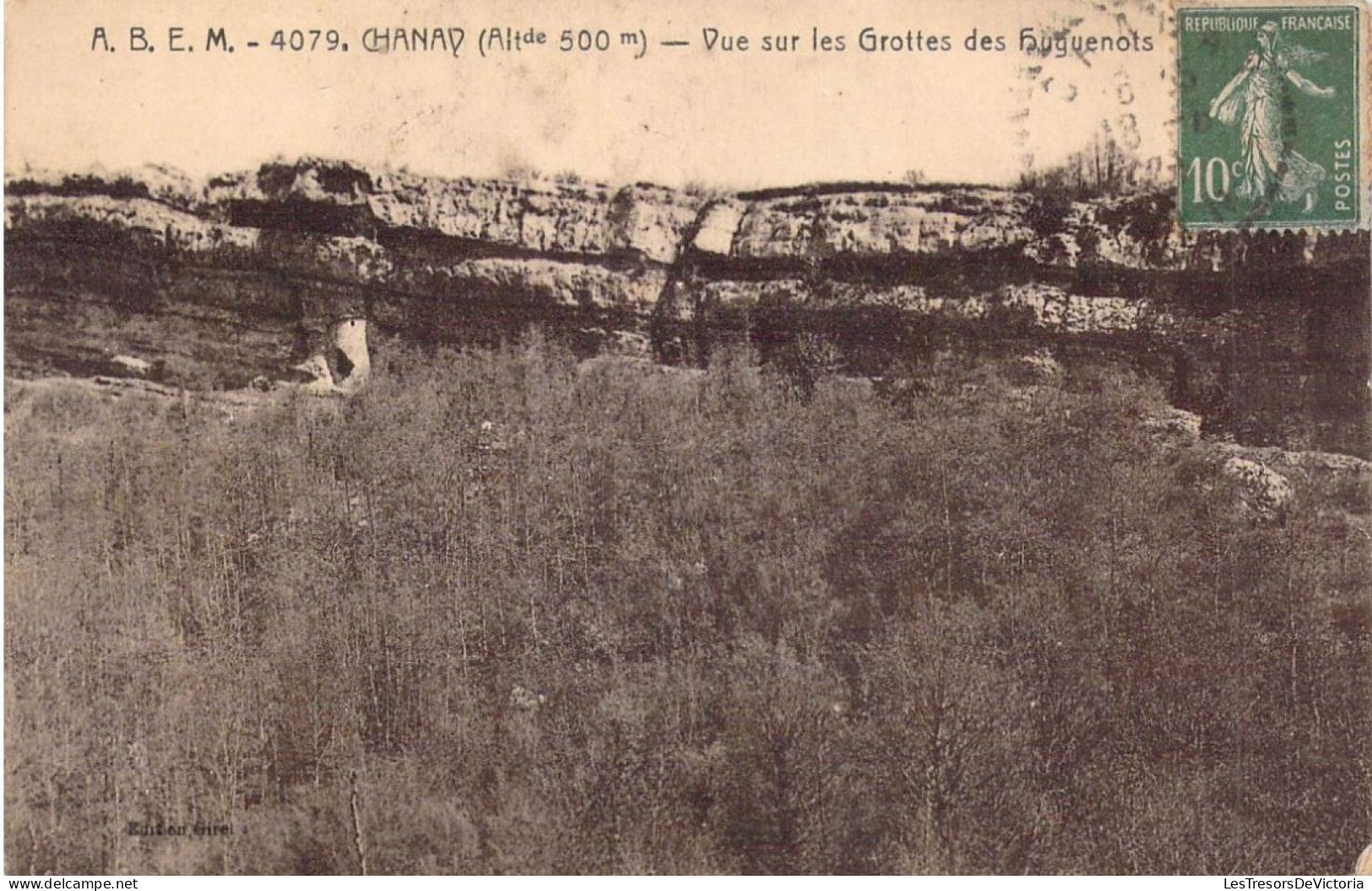 FRANCE -  CHANNAY - Vue Sur Les Grottes Des Huyvenots - Carte Postale Ancienne - Vallon Pont D'Arc