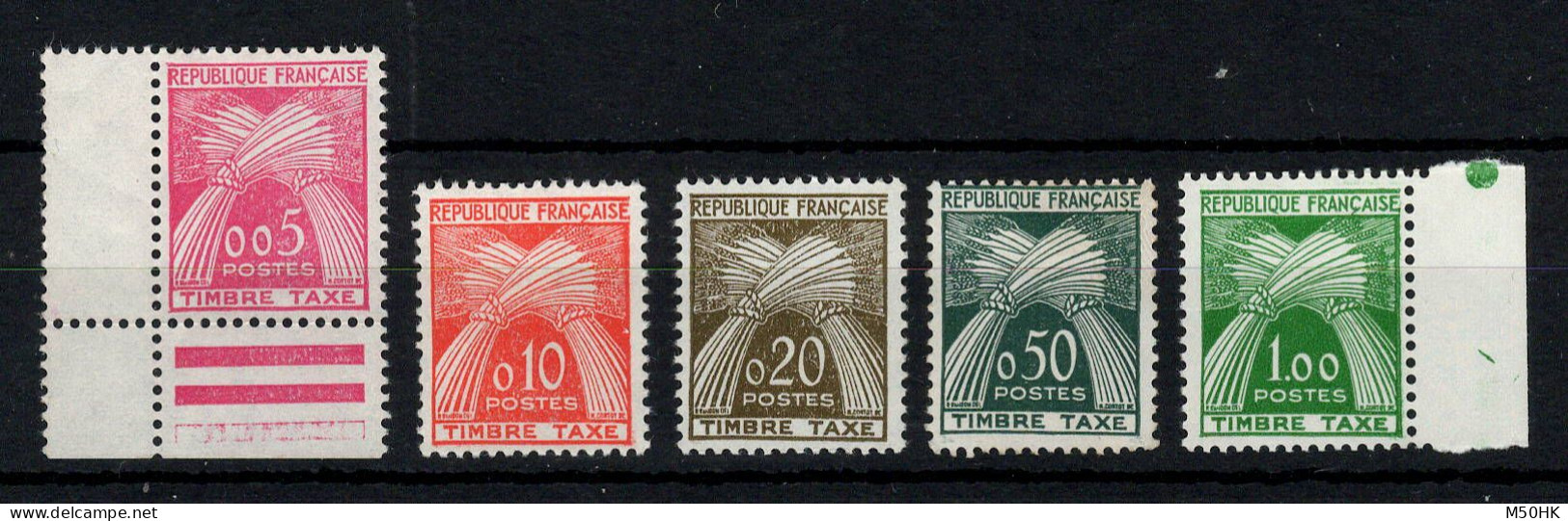 Taxe YV 90 à 94 N** MNH Luxe , Gerbes En NF Complete , Cote 70 Euros - 1960-.... Mint/hinged