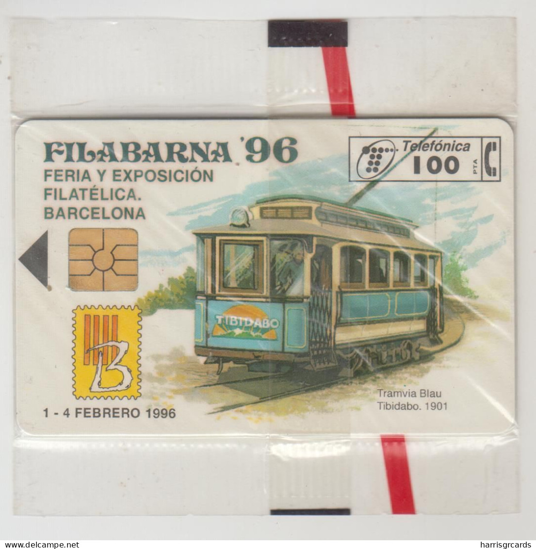 SPAIN - Filabarna'96 (Tram/Stamps), P-173, 01/96, Tirage 6.100, Mint - Emisiones Privadas