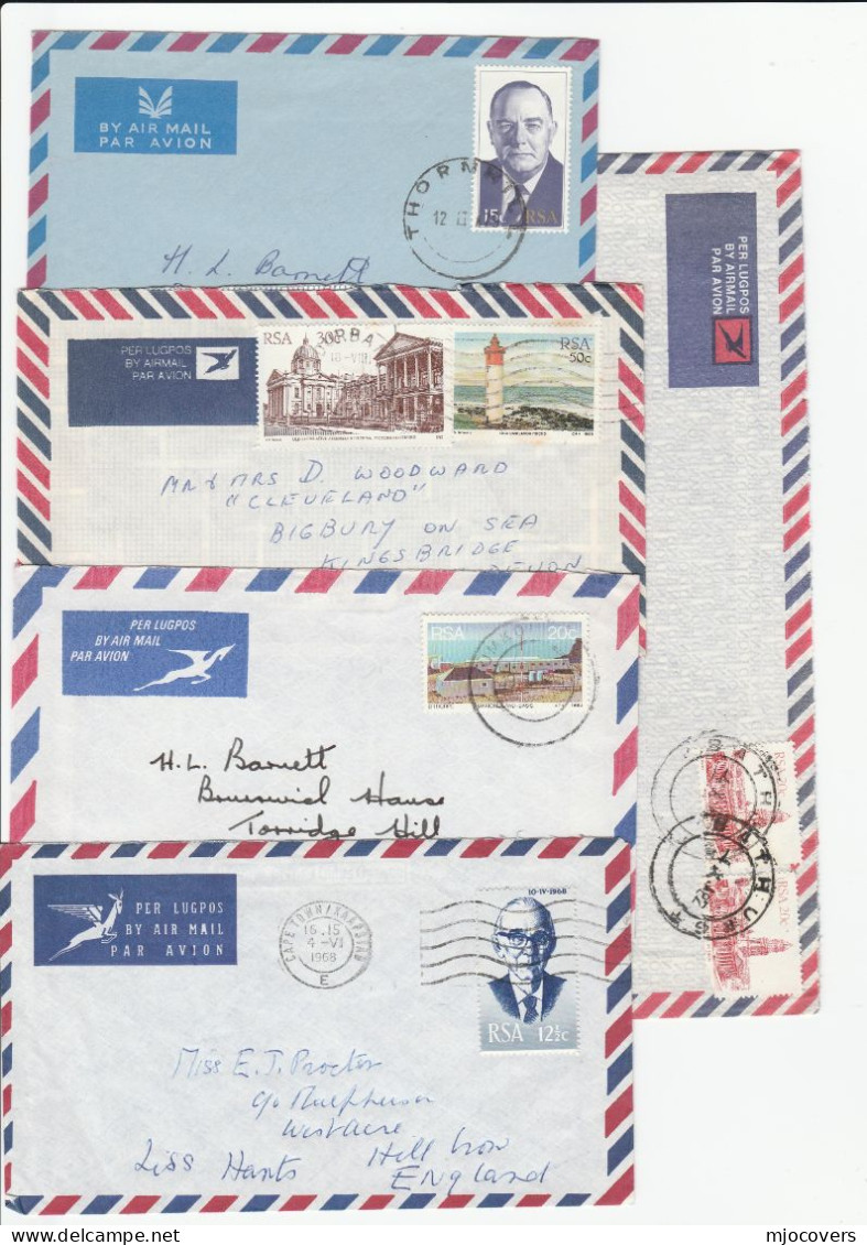 1968-1988  SOUTH AFRICA Air Mail  COVERS  To GB  Cover Stamps - Collezioni & Lotti
