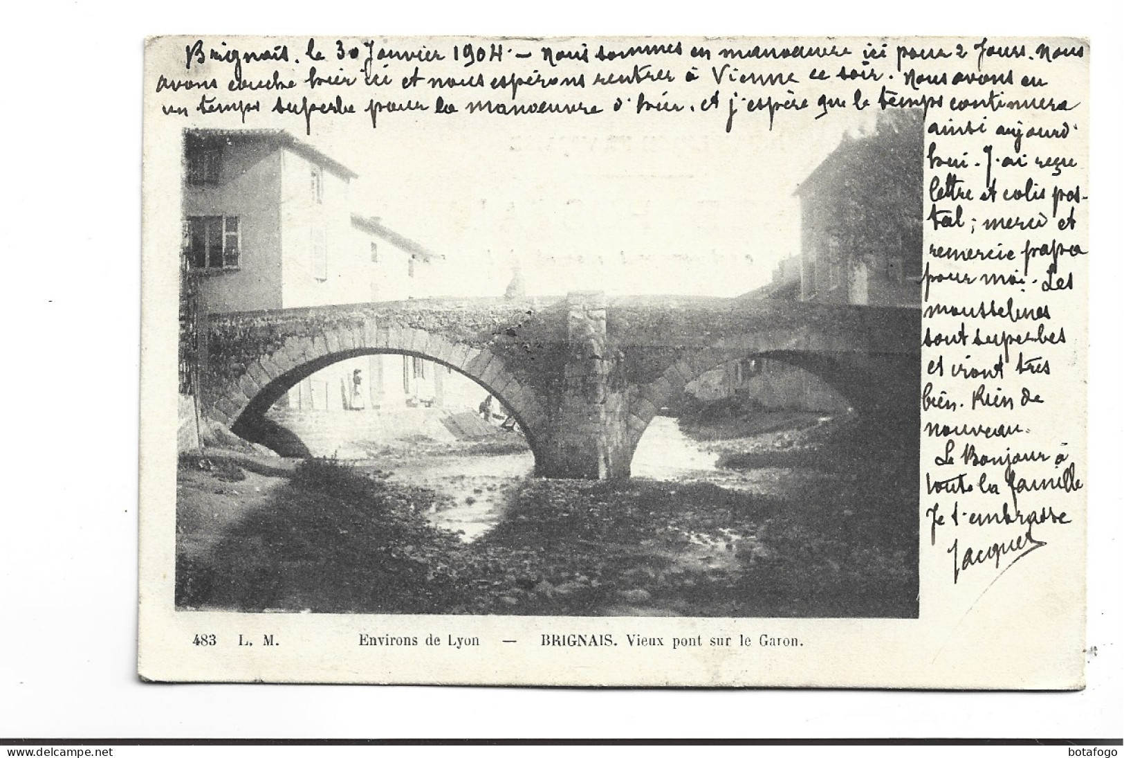 CPA DPT 69 BRIGNAIS, VIEUX PONT SUR LE GARON En 1904! - Brignais