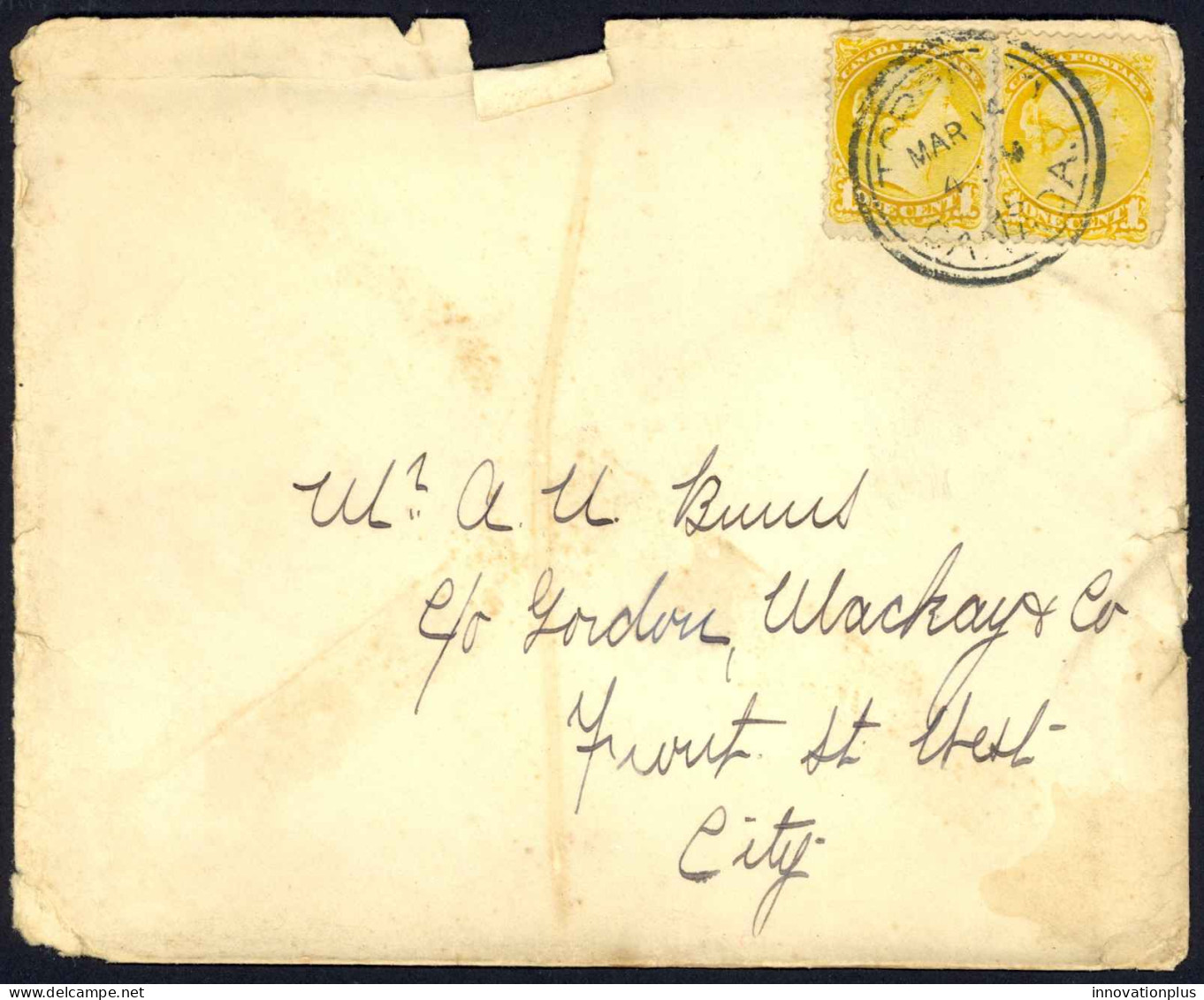 Canada Sc# 35X2 On Cover (b) (Toronto>Toronto) 1895 3.18 Small Queen - Briefe U. Dokumente