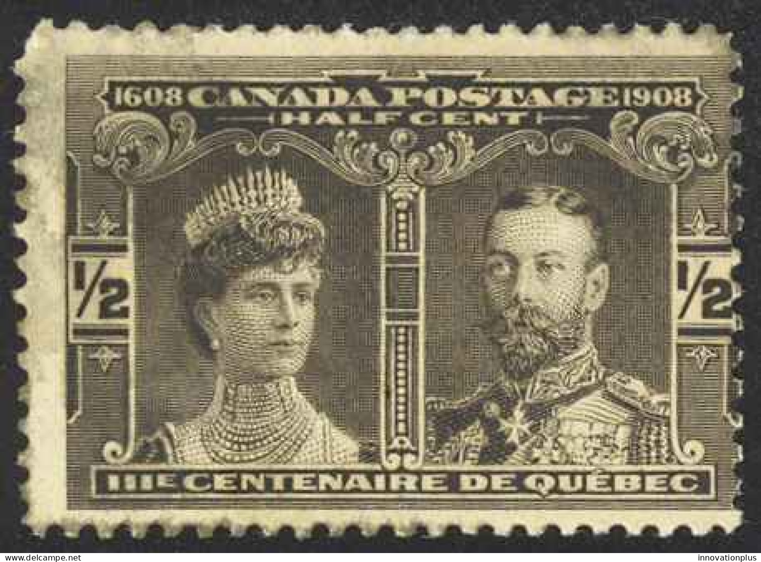 Canada Sc# 96 Used (a) 1908 ½c Black Brown Prince & Princess Of Wales - Used Stamps