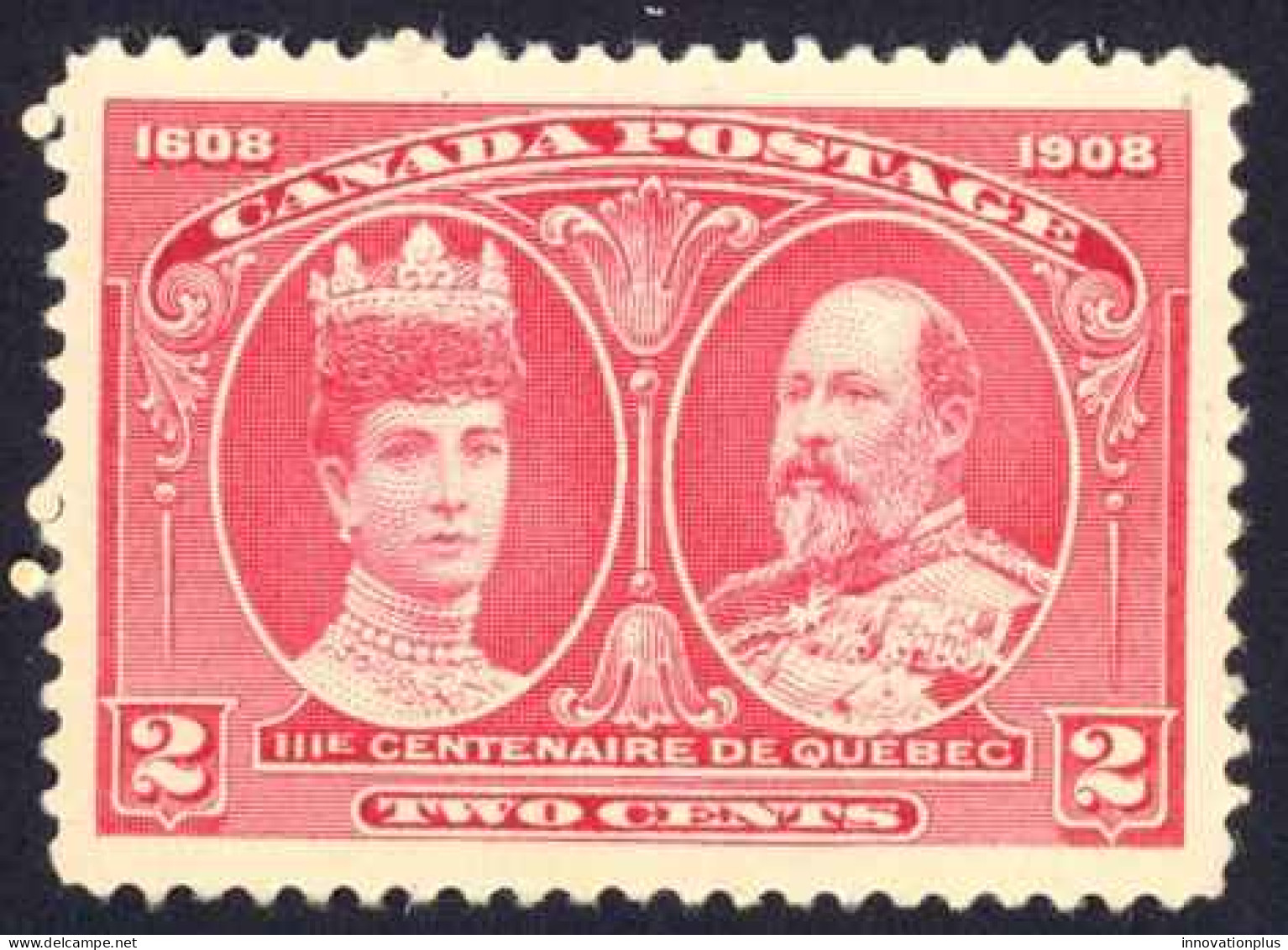 Canada Sc# 98 MH (a) 1908 2c Carmine Quebec Tercentenary - Nuovi