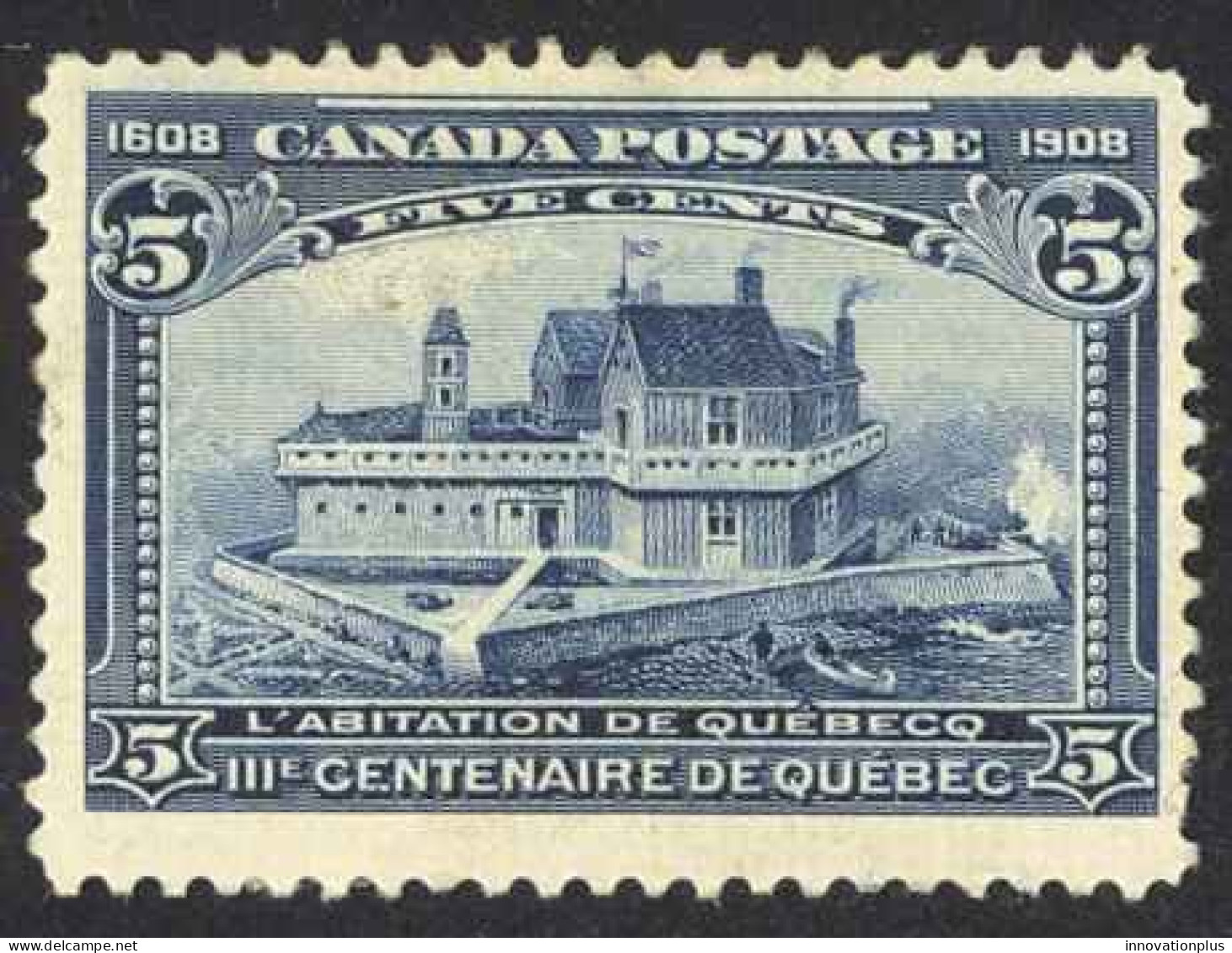 Canada Sc# 99 MH (thins) 1908 5c Blue Champlain's Habitation - Nuovi