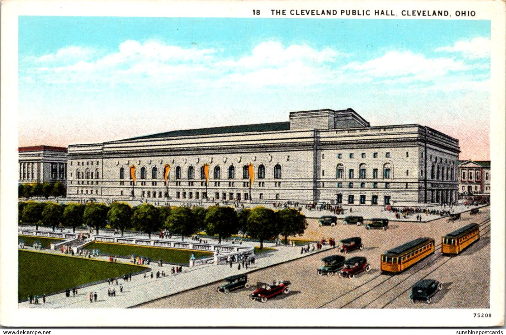 Ohio Cleveland Trolleys At The Cleveland Public Hall Curteich - Cleveland