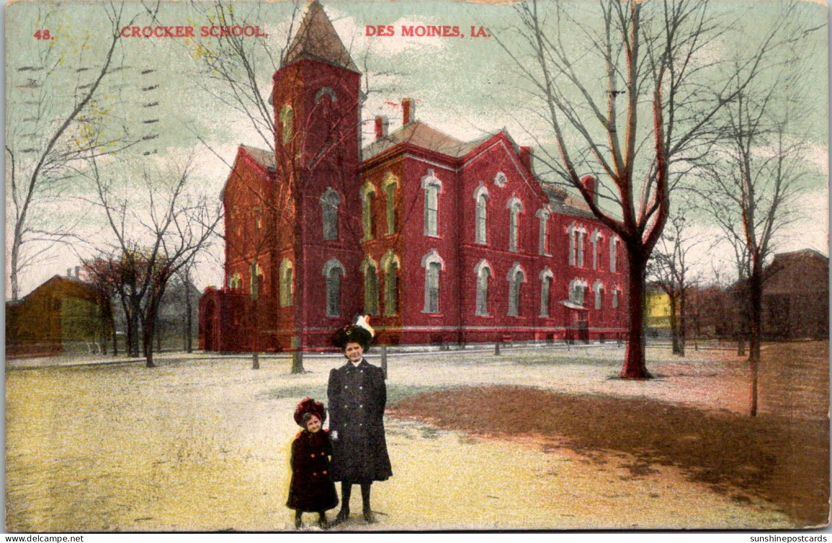 Iowa Des Moines Crocker School 1910 - Des Moines