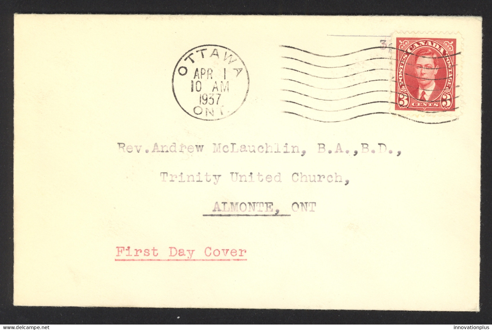 Canada Sc# 233 FDC (a) 1937 4.1 King George VI Mufti Issue - ....-1951