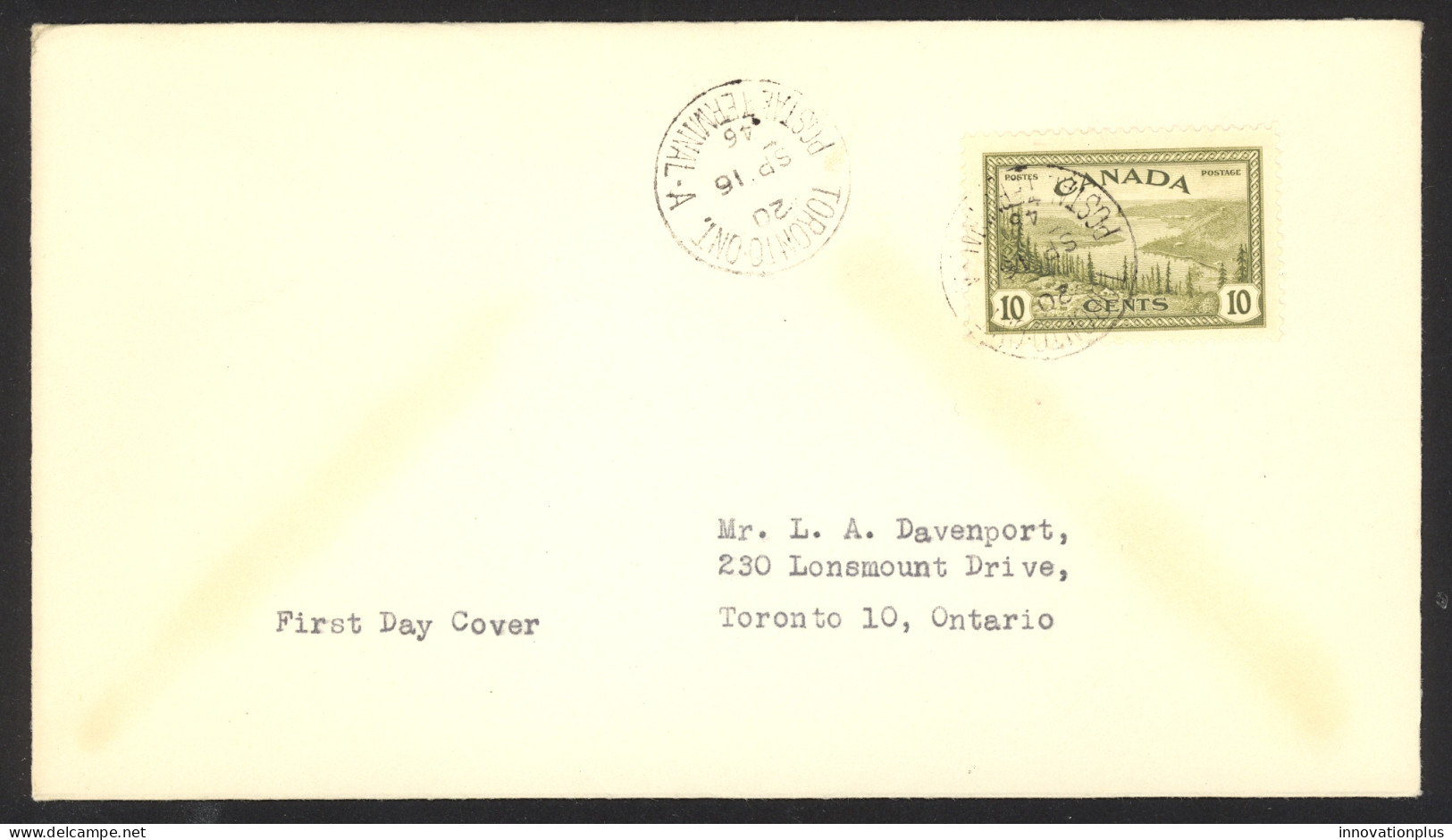 Canada Sc# 269 FDC (a) 1946 9.16 KGVI Peace Issue - ....-1951