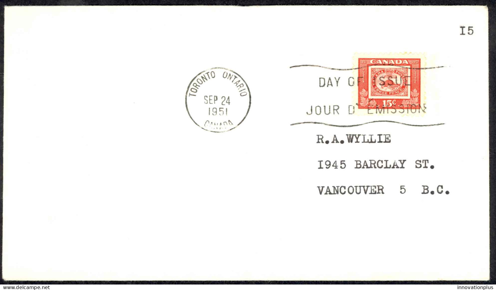 Canada Sc# 314 (no Cachet) FDC (b) 1951 9.24 Steamships Of 1851 And 1951 - ....-1951