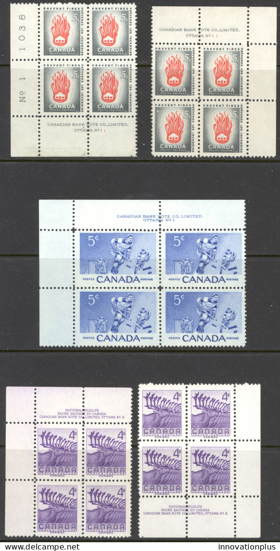 Canada Sc# 359-364 (Assorted) MH PB Lot/5 1956 Various - Ongebruikt