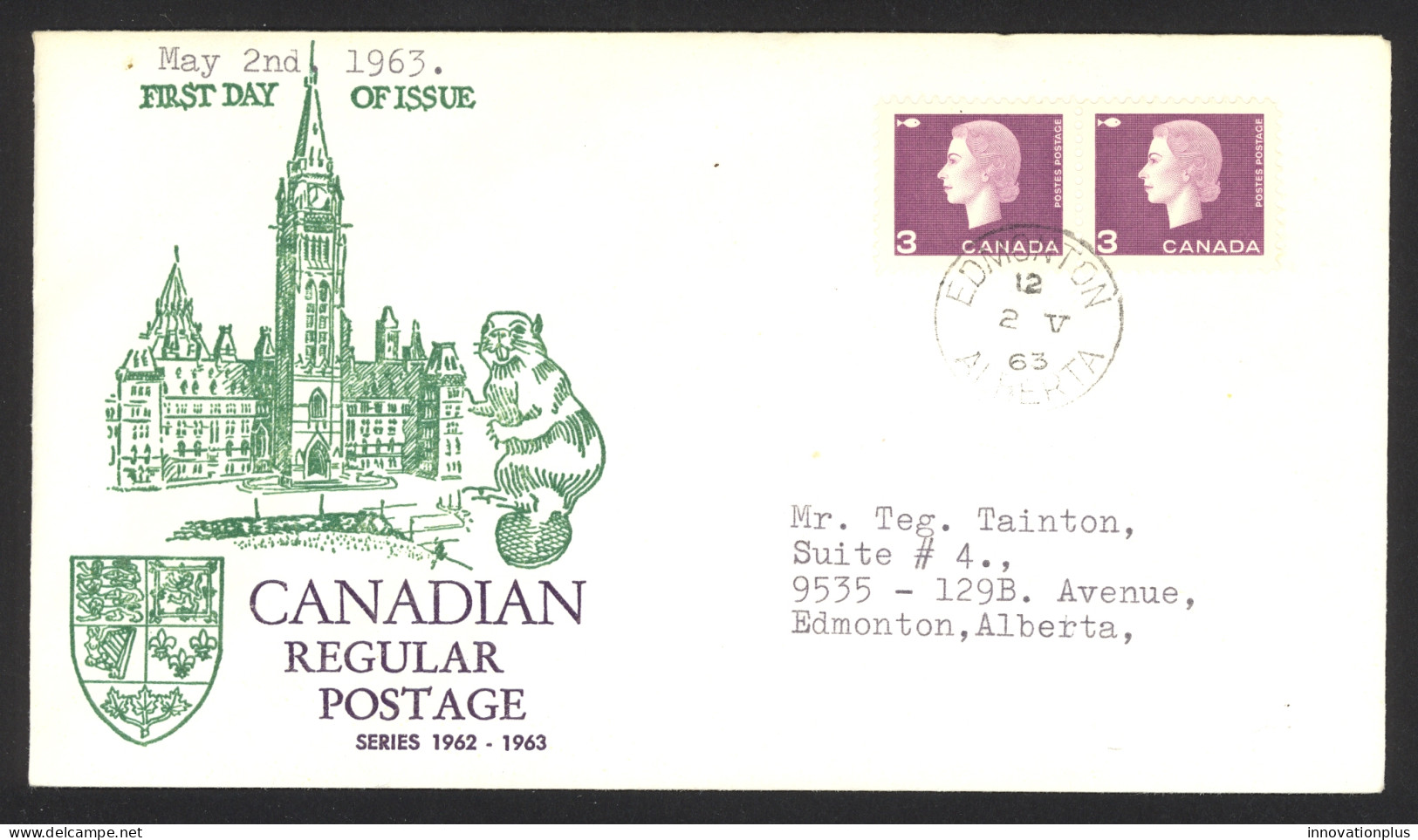 Canada Sc# 403 (cachet) FDC Pair (b) 1963 5.2 Queen Elizabeth Definitive - 1961-1970