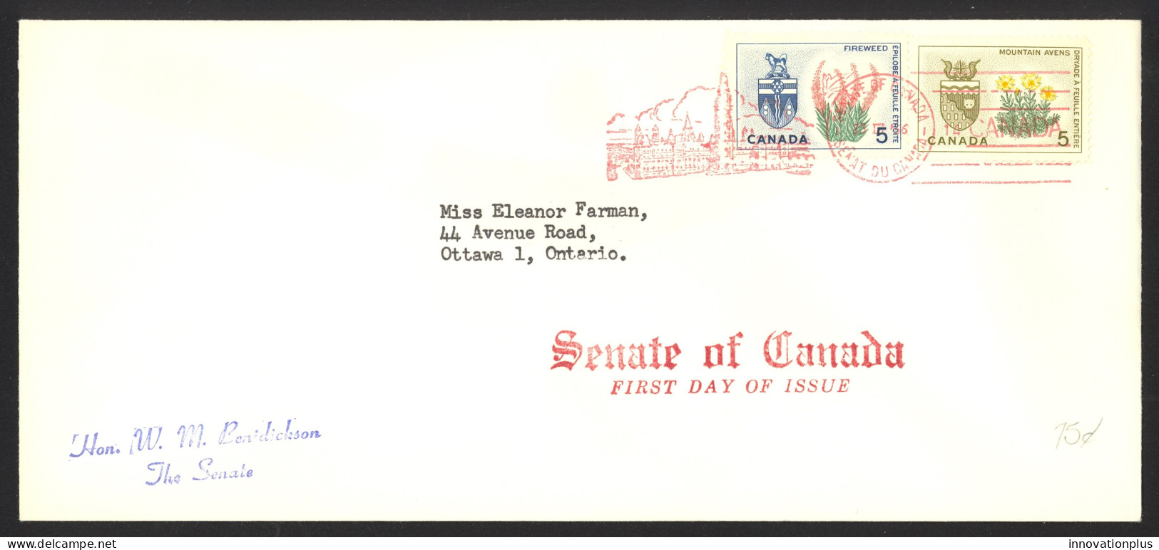 Canada Sc# 428-429 (House Of Commons) FDC (a) 1966 3.23 Flowers & Coats Of Arms - 1961-1970