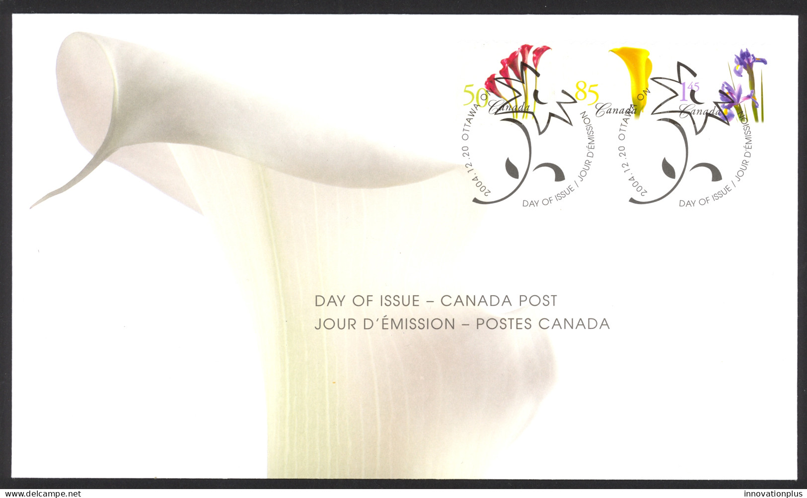 Canada Sc# 2072-2074 FDC Combination 2004 12.20 Flower Definitives - Coils - 2001-2010