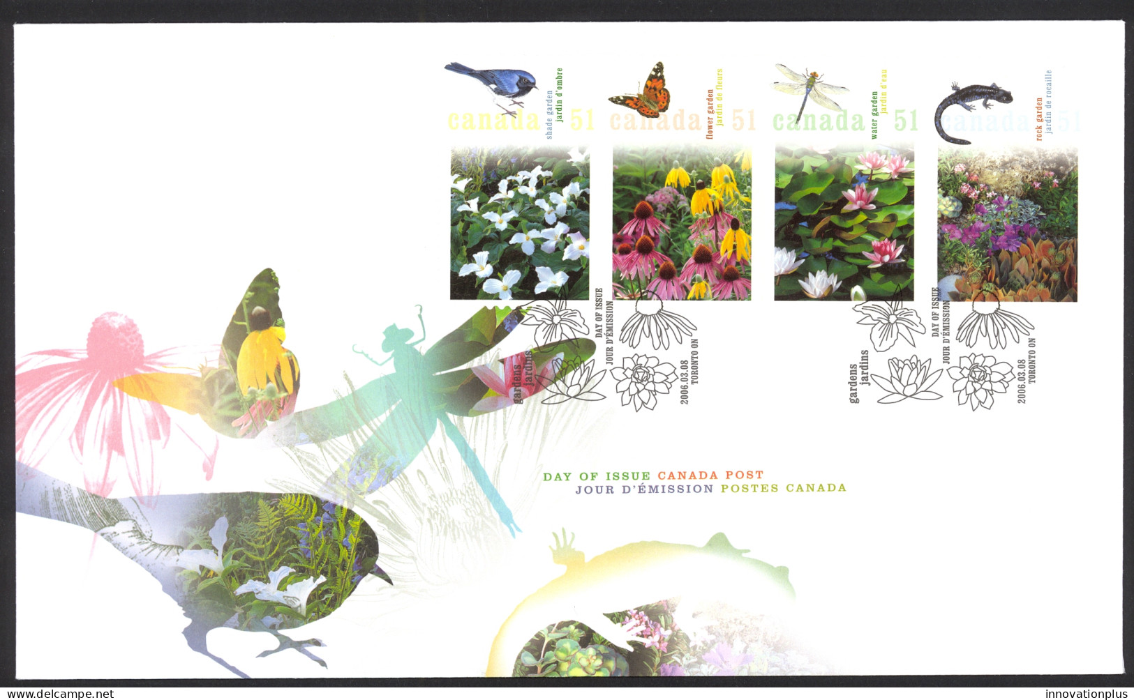 Canada Sc# 2145a-2145d FDC Combination 2006 03.08 Gardens - 2001-2010