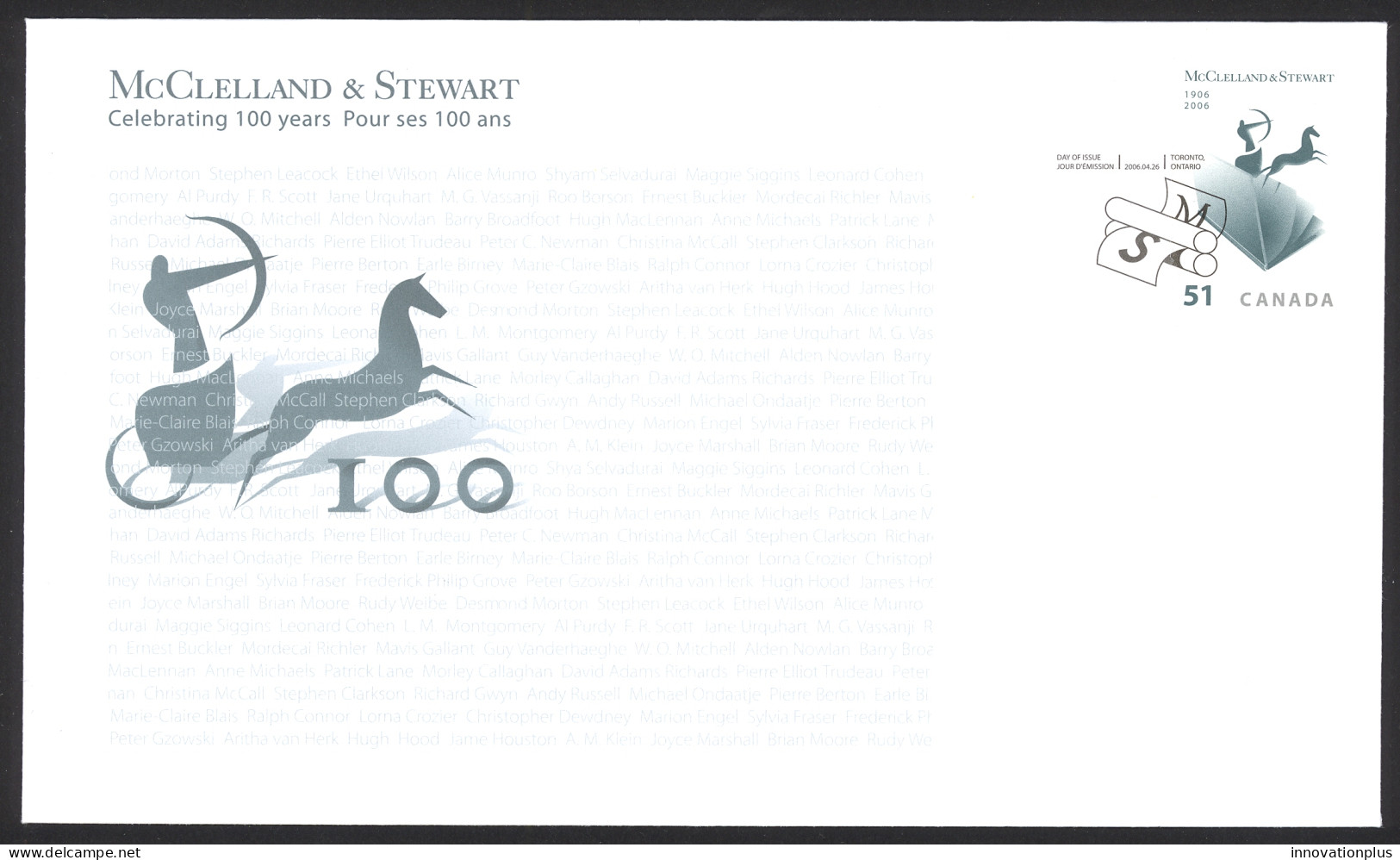 Canada Sc# 2151 FDC Single 2006 04.26 McClelland & Stewart 100th - 2001-2010