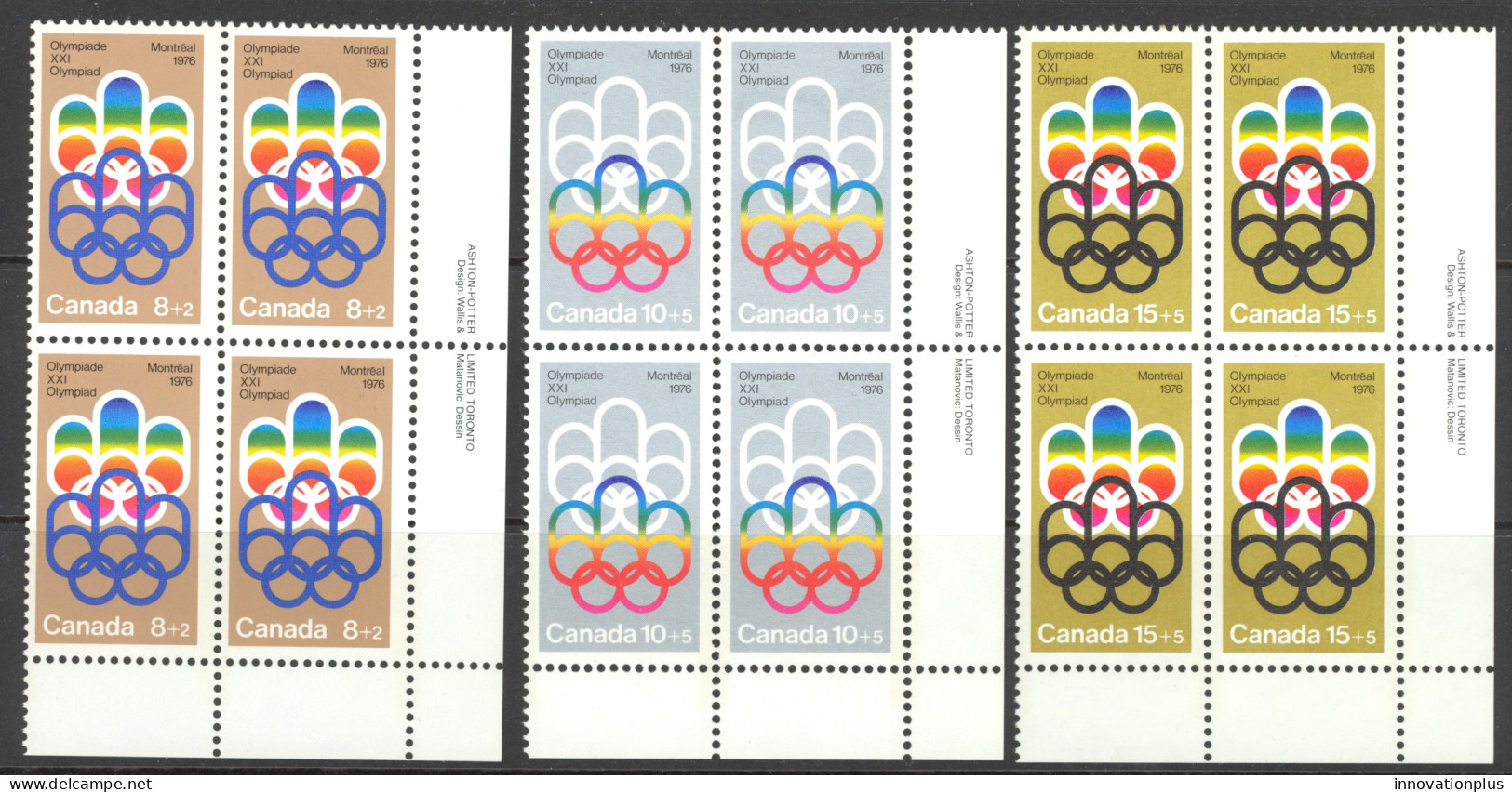 Canada Sc# B1-B3 MH PB LR 1974 8+2c-15+5c Olympic Symbols - Ungebraucht