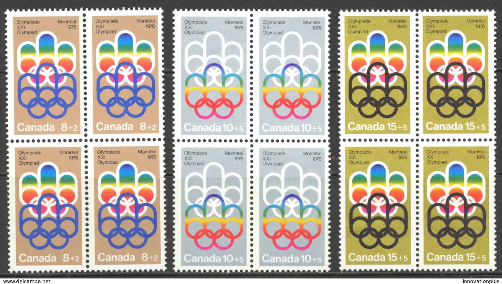 Canada Sc# B1-B3 MH Block/4 Set/3 1974 8+2c-15+5c Olympic Symbols - Nuovi