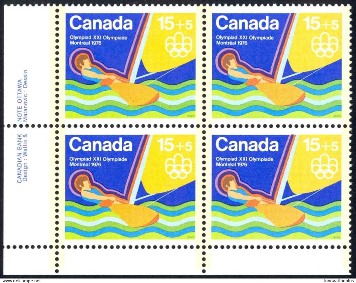 Canada Sc# B6 MNH PB LL 1975 15+5c Sailing - Unused Stamps