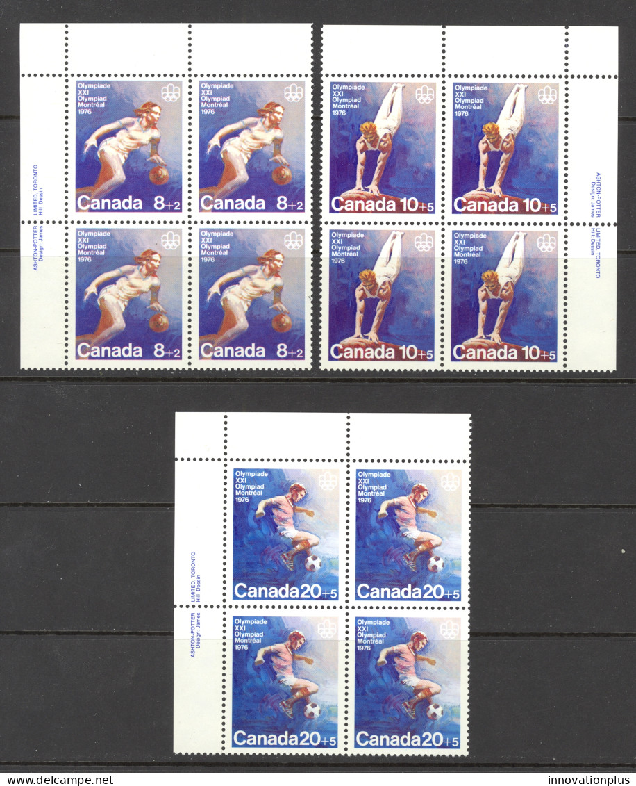 Canada Sc# B10-B12 MNH PB Set/3 1976 8+2c-20+5c Team Sports - Ongebruikt