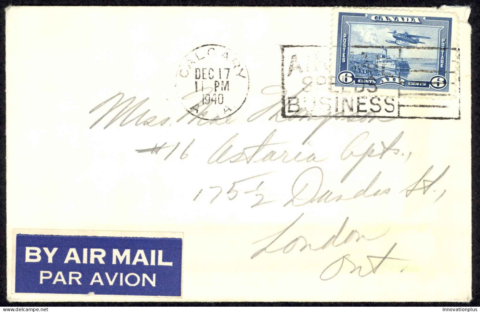 Canada Sc# C6 MH 1940 6c Monoplane Over Mackenzie River - Airmail