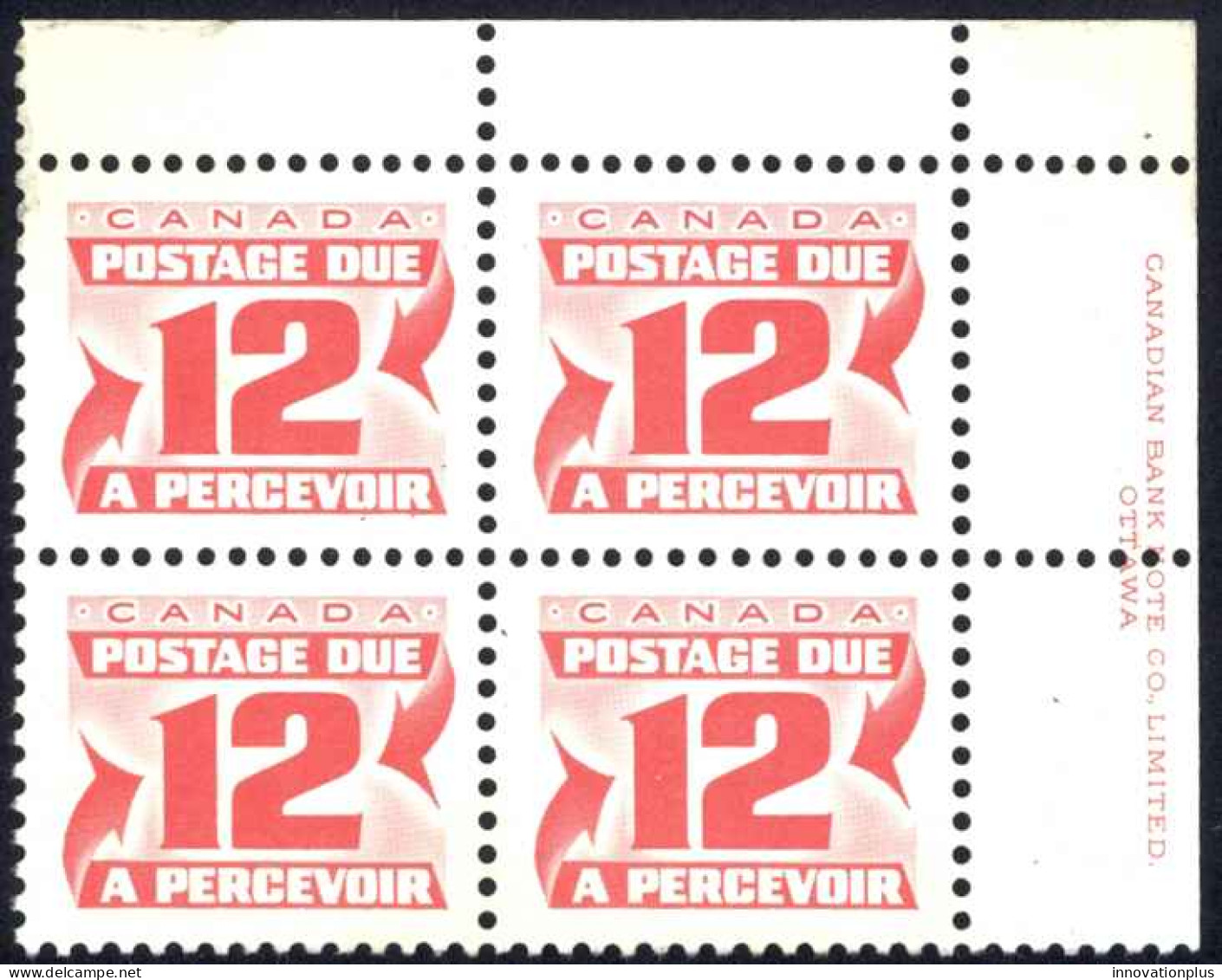 Canada Sc# J36a MNH PB LL 1977-1978 12c Fourth Issue Postage Due - Portomarken