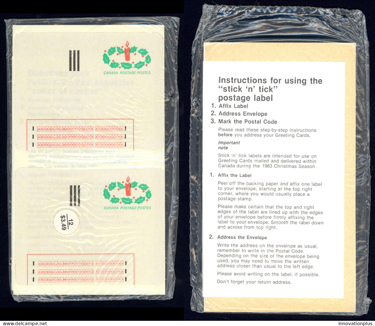 Canada Sc# 1-ST MNH Pack/12 (SEALED) 1983 Stick 'n Tic Experimental Label - Automatenmarken (ATM) - Stic'n'Tic