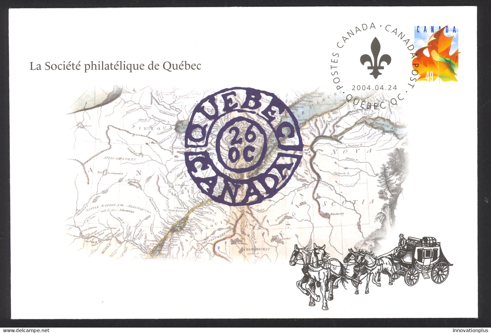 Canada S60 Special Event Cover 2004 4.24 La Societe Philatelique De Quebec - Commemorativi