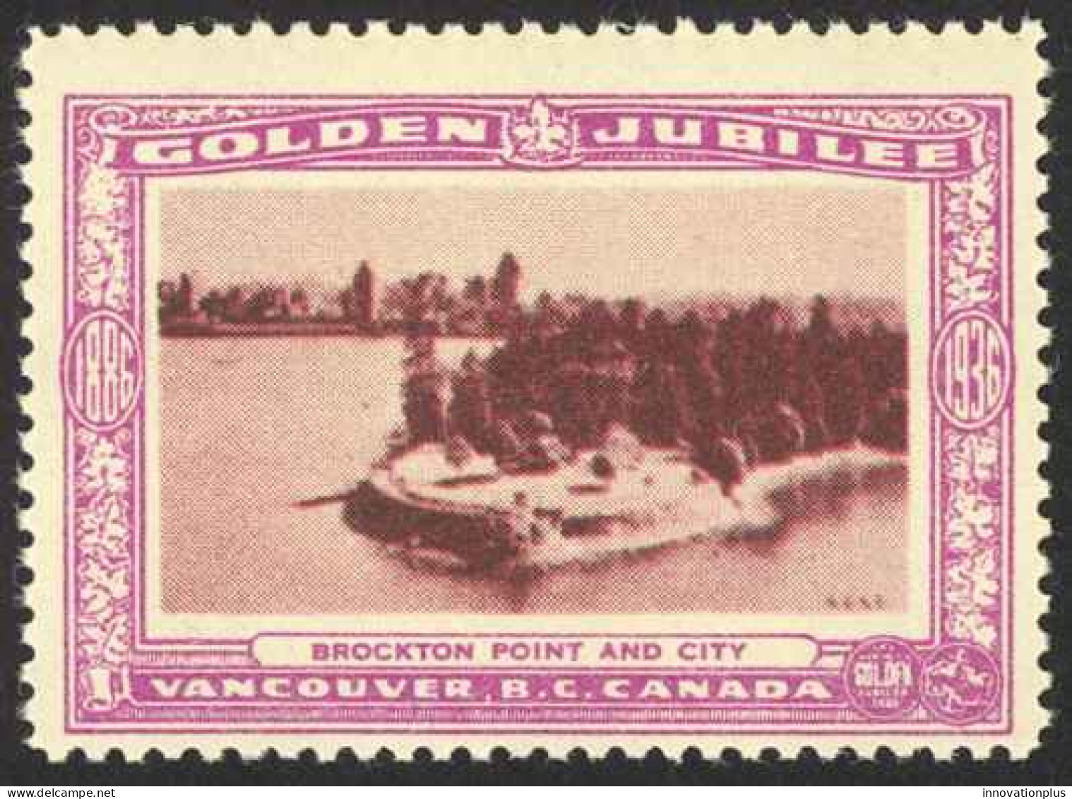 Canada Cinderella Cc0250.4 Mint 1936 Vanc. Gold Jubilee Brockton Point And City - Vignettes Locales Et Privées