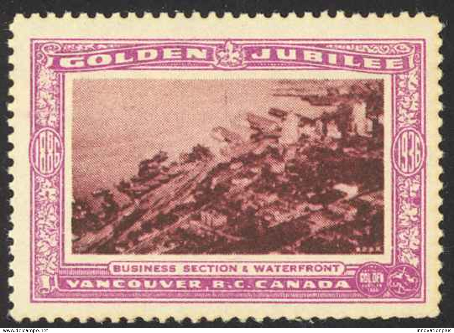 Canada Cinderella Cc0250.8 Mint (signed) 1936 Vanc. Gold Jubilee Waterfront - Vignettes Locales Et Privées