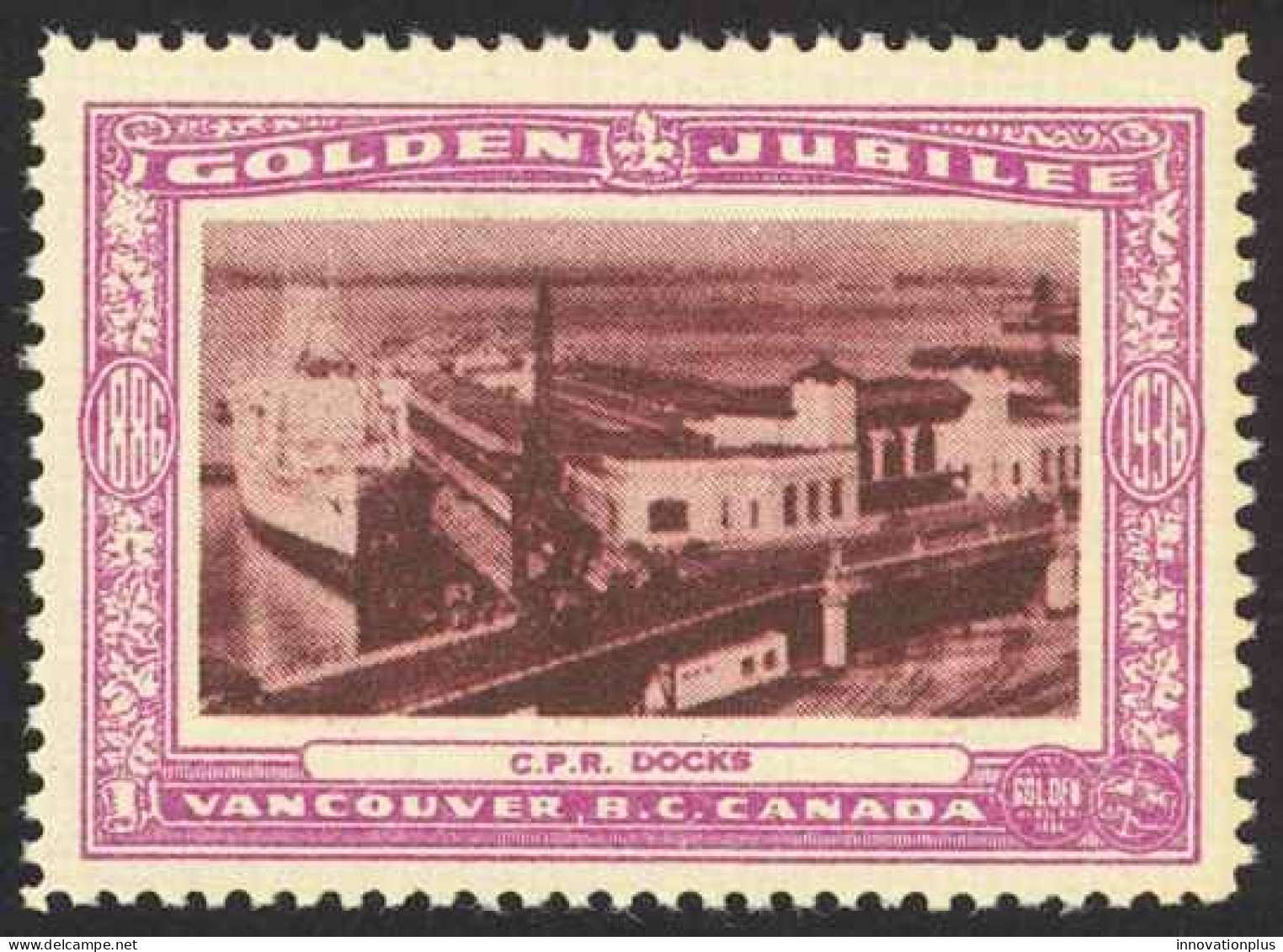 Canada Cinderella Cc0250.10 Mint 1936 Vancouver Golden Jubilee C.P.R. Docks - Viñetas Locales Y Privadas