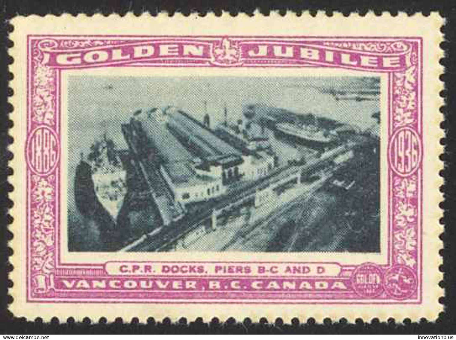 Canada Cinderella Cc0250.11 Mint 1936 Vancouver Golden Jubilee Docks & Piers - Vignette Locali E Private