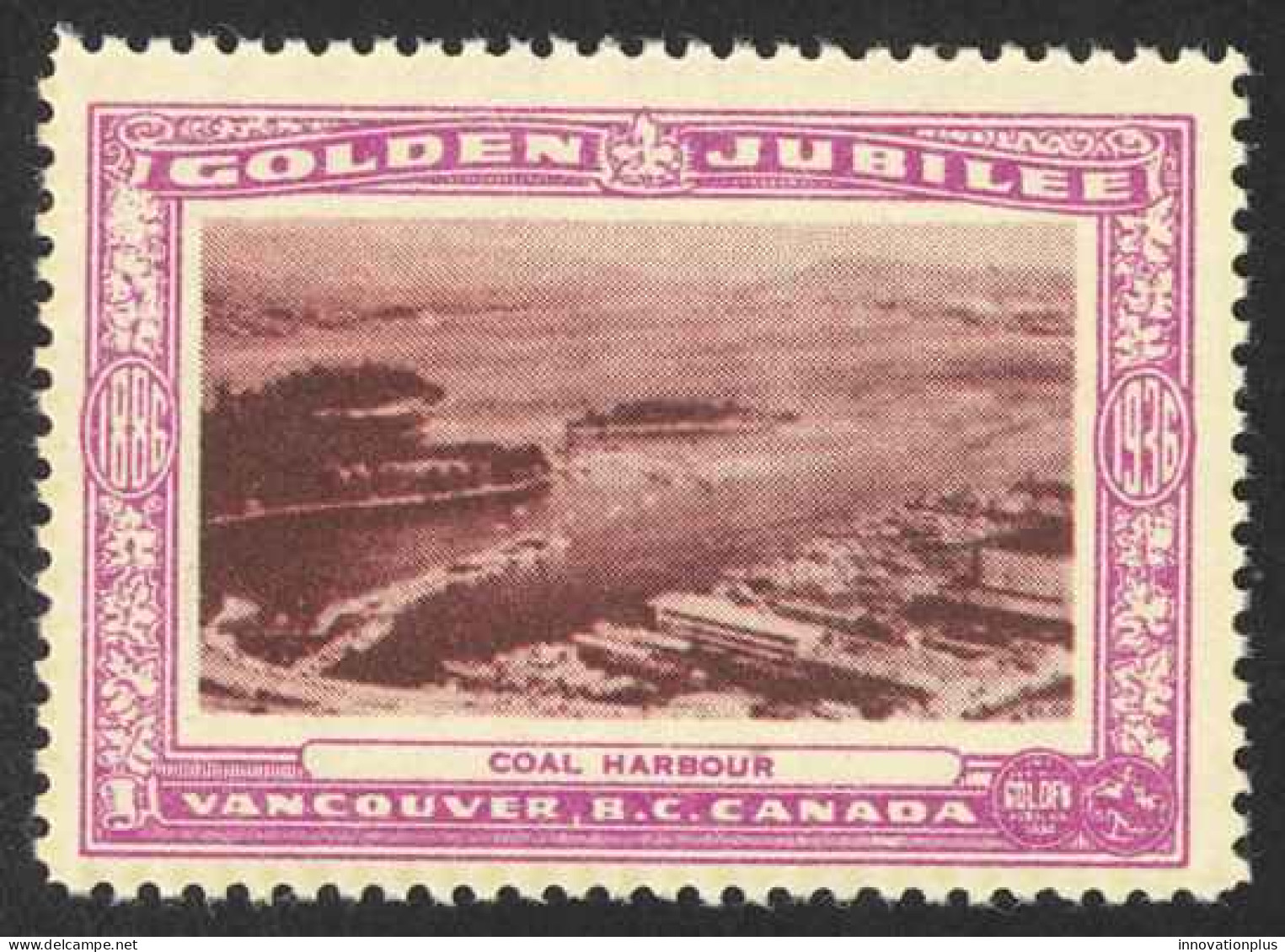 Canada Cinderella Cc0250.14 Mint 1936 Vancouver Golden Jubilee Coal Harbour - Local, Strike, Seals & Cinderellas