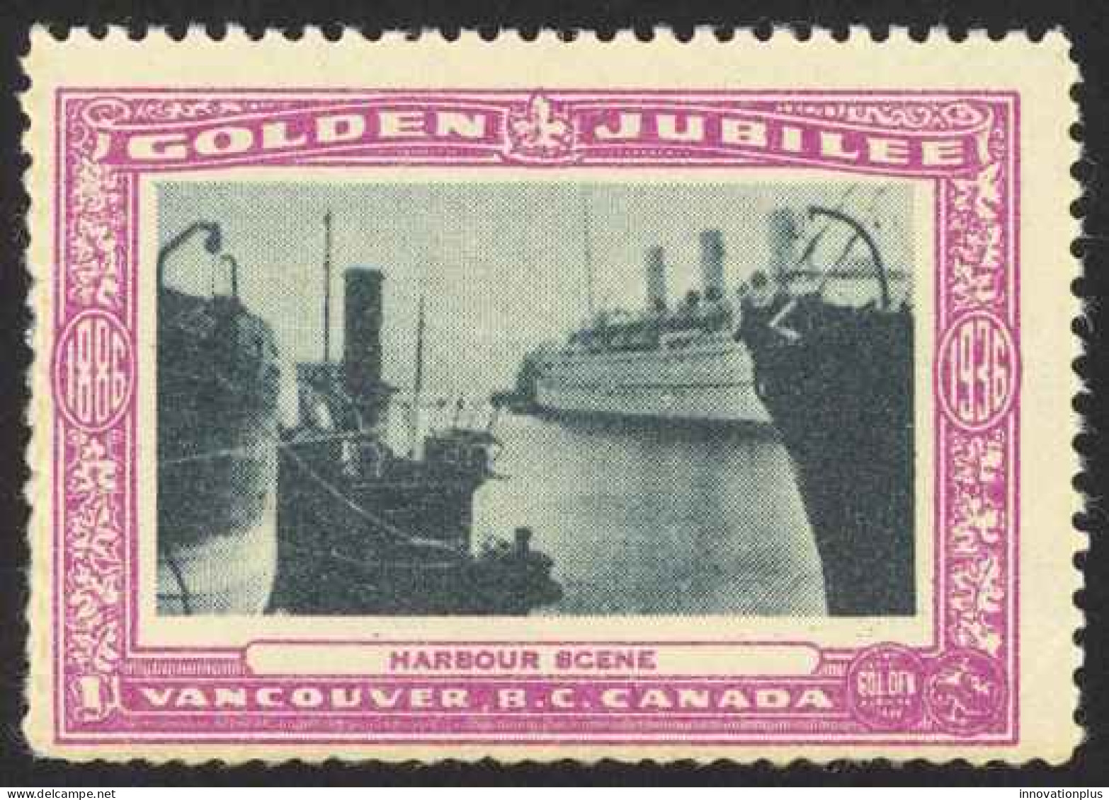 Canada Cinderella Cc0250.23 Mint 1936 Vancouver Golden Jubilee Harbour Scene - Werbemarken (Vignetten)